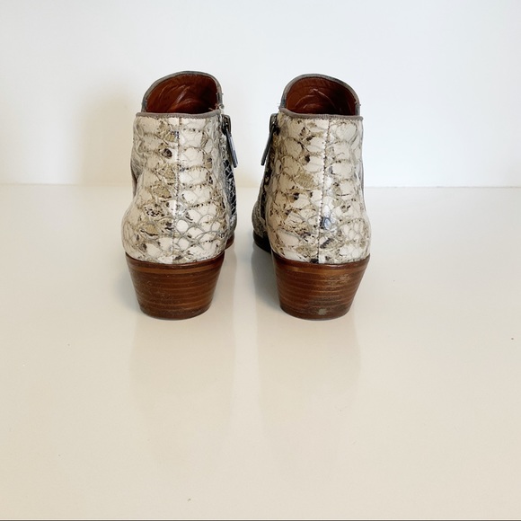 Sam Edelman Petty Snake Skin Leather Boot Cream Size 7.5 - Picture 6 of 9